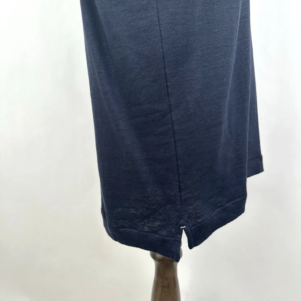 Banana Republic Linen French Terry Resort Shirt Men's Medium Navy Blue NWT